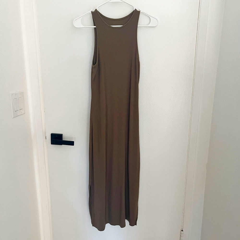 Brown midi dress